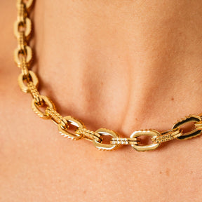 Colar Camden Estilo Corrente Banhado a Ouro 18K