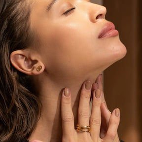 Anel Ágata Dupla Camada com Zircônia