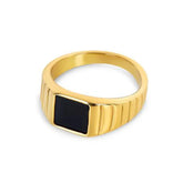 Anel com Pedra Natural Banhado a Ouro 18K