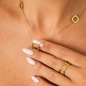 Anel Helena Ajustável Banhado em Ouro 18k