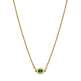Colar Selene com Pedra de Esmeralda Banhado a Ouro 18k